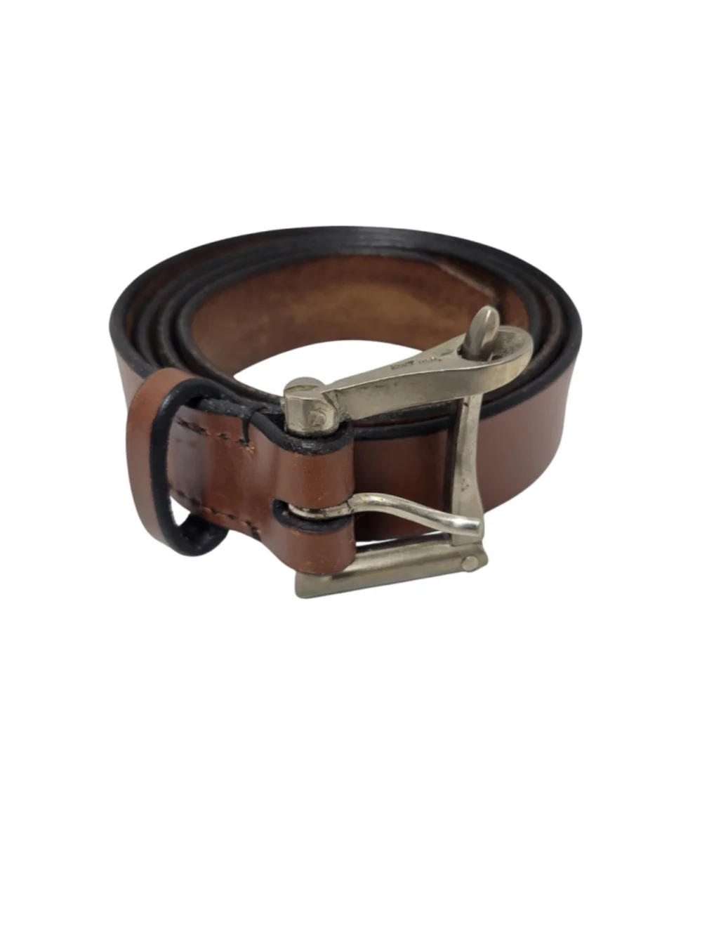 Ledbury Wiley Belts Firemans Buckle Men Size 36 Brown Leather Width 1.5